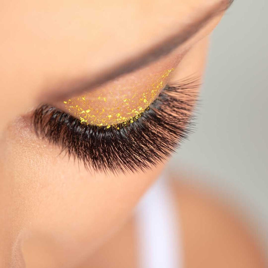 Golden glow eye shimmer