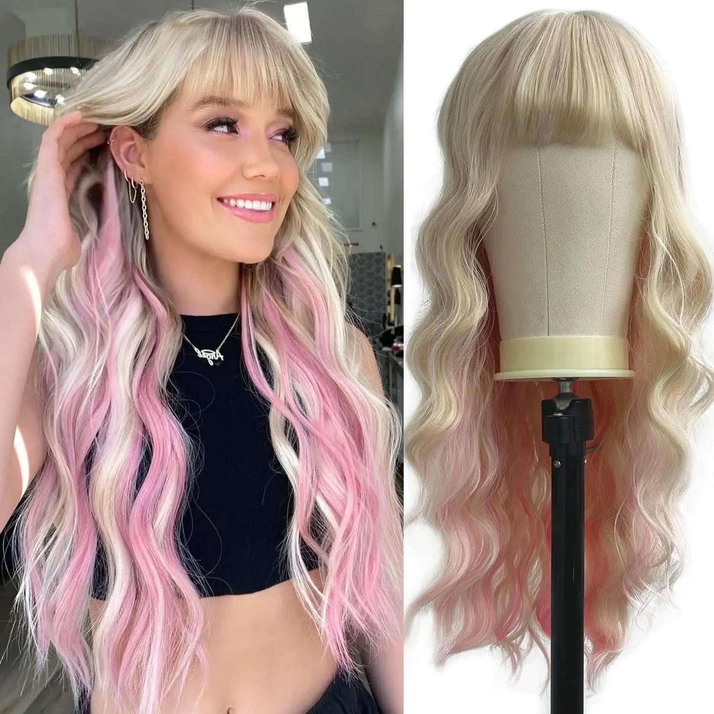 "Luxury natural-look wig for effortless elegance and style.”